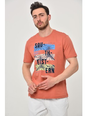 Ar-ma Erkek Bisiklet Yaka Tişört Yazi Baskili Regular Fit Penye Süprem Y22344402601