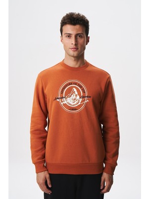 Ar-ma Erkek Bisiklet Yaka Sweatshirt Yazi Baskili Cepsiz Regular Fit Şardonlu Üç İplik K28124602901