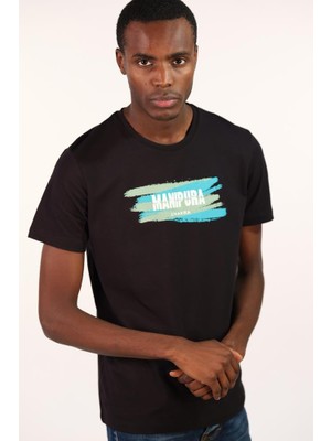 Ar-ma Erkek Bisiklet Yaka Tişört Yazi Baskili Slim Fit Full Süprem Y22344450701