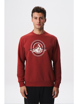 Ar-ma Erkek Bisiklet Yaka Sweatshirt Yazi Baskili Cepsiz Regular Fit Şardonlu Üç İplik K28124602901