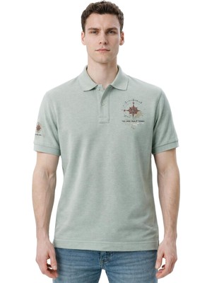 Ar-ma Erkek Polo Yaka Tişört Resim Baskili Regular Fit Çift Toplama Penye Pike Y31374358902