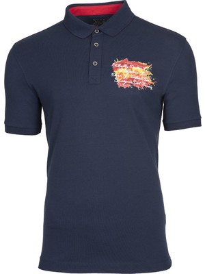 Ar-ma Erkek Polo Yaka Tişört Yazi Baskili Regular Fit Tek Toplama Licrali Pike Y0TYO2655