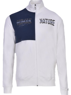 Ar-ma Erkek Tam Fermuar Sweatshirt Yazi Baskili Fleto Cepli Dik Yaka Regular Fit Karbon Firçali Licrali 2 İplik K22324993301