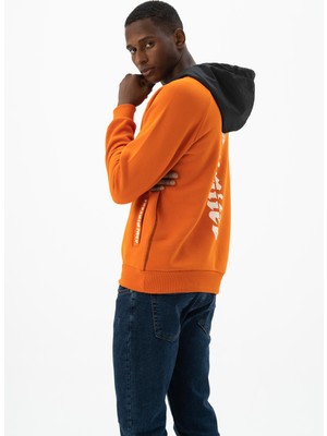 Ar-ma Erkek Kapşonlu Sweatshirt Basic Baskisiz Kapşonlu Fleto Cepli Regular Fit Şardonlu Üç İplik K24254928301