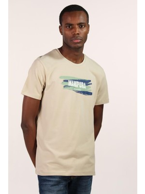 Ar-ma Erkek Bisiklet Yaka Tişört Yazi Baskili Slim Fit Full Süprem Y22344450701