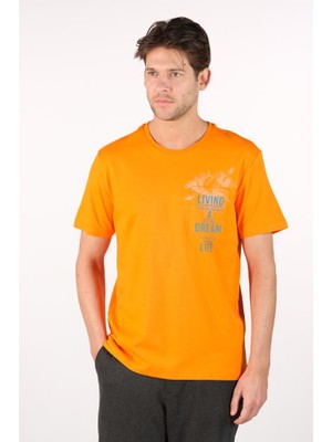 Ar-ma Erkek Bisiklet Yaka Tişört Yazi Baskili Regular Fit Penye Süprem Y22344401001