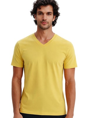 Ar-ma Erkek V Yaka Tişört Baskisiz Basic Regular Fit Penye Süprem Y31364408102