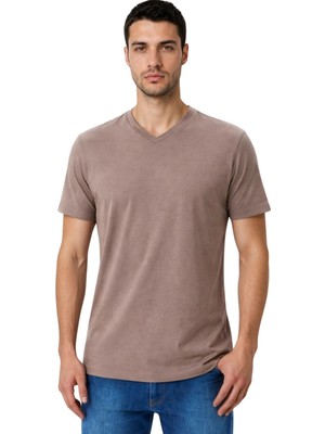 Ar-ma Erkek V Yaka Tişört Baskisiz Basic Regular Fit Penye Full Süprem Y31344473102