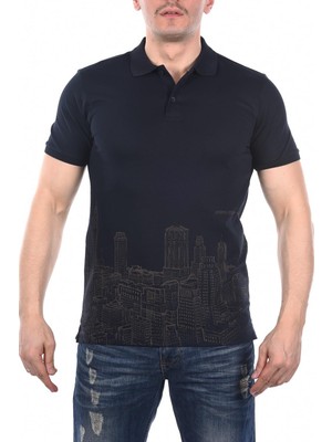 Ar-ma Erkek Polo Yaka Tişört Resim Baskili Regular Fit Tek Toplama Licrali Pike Y8TYO7888