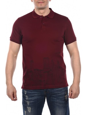 Ar-ma Erkek Polo Yaka Tişört Resim Baskili Regular Fit Tek Toplama Licrali Pike Y8TYO7888