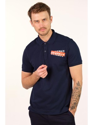 Ar-ma Erkek Polo Yaka Tişört Yazi Baskili Regular Fit Tek Toplama Licrali Pike Y22374301001