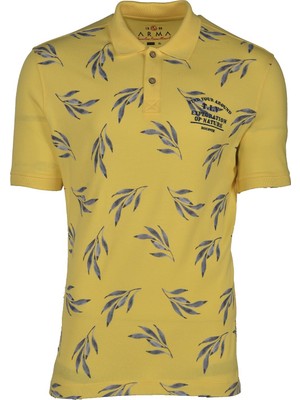 Ar-ma Erkek Polo Yaka Tişört Yazi Baskili Regular Fit Tek Toplama Licrali Pike Y21374274601