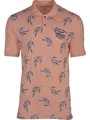 Ar-ma Erkek Polo Yaka Tişört Yazi Baskili Regular Fit Tek Toplama Licrali Pike Y21374274601