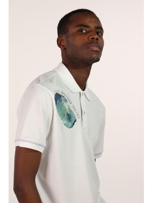 Ar-ma Erkek Polo Yaka Tişört Resim Baskili Regular Fit Tek Toplama Licrali Pike Y22374300401