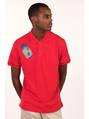 Ar-ma Erkek Polo Yaka Tişört Resim Baskili Regular Fit Tek Toplama Licrali Pike Y22374300401