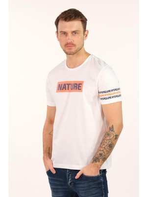 Ar-ma Erkek Bisiklet Yaka Tişört Yazi Baskili Regular Fit Penye Süprem Y22344400801