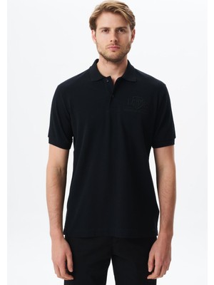 Ar-ma Erkek Polo Yaka Tişört Yazi Baskili Regular Fit Çift Toplama Penye Pike Y29374355602