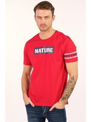 Ar-ma Erkek Bisiklet Yaka Tişört Yazi Baskili Regular Fit Penye Süprem Y22344400801