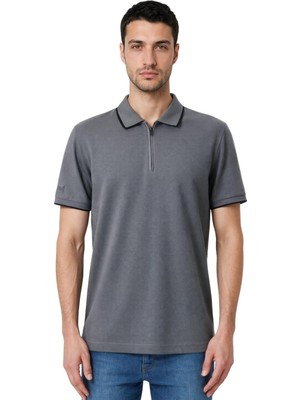 Ar-ma Erkek Polo Yaka Tişört Baskisiz Basic Yaka Fermuarli Regular Fit Çift Toplama Penye Pike Y31374356502