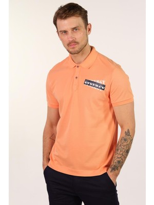 Ar-ma Erkek Polo Yaka Tişört Yazi Baskili Regular Fit Tek Toplama Licrali Pike Y22374301001