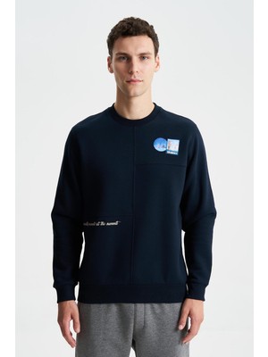 Ar-ma Erkek Bisiklet Yaka Sweatshirt Yazi Baskili Cepsiz Regular Fit Şardonlu Üç İplik K28124602001