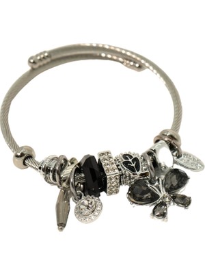 Biem Accessory Biem Pandora Model Çelik Bileklik Siyah