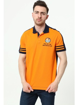 Ar-ma Erkek Polo Yaka Tişört Yazi Baskili Regular Fit Tek Toplama Licrali Pike Y22374300901