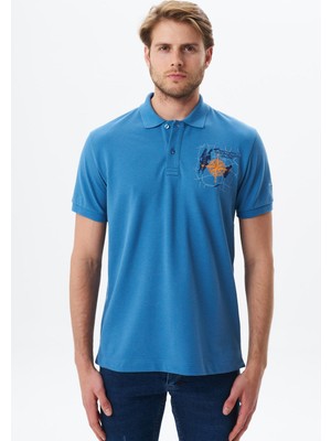 Ar-ma Erkek Polo Yaka Tişört Yazi Baskili Regular Fit Çift Toplama Penye Pike Y29374356202