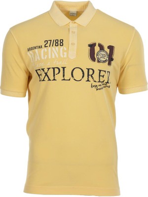 Ar-ma Erkek Polo Yaka Tişört Yazi Baskili Regular Fit Çift Toplama Penye Pike Y0TYO7179