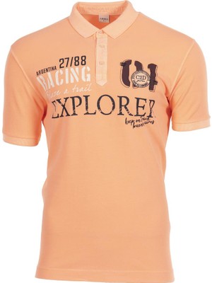 Ar-ma Erkek Polo Yaka Tişört Yazi Baskili Regular Fit Çift Toplama Penye Pike Y0TYO7179