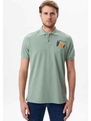 Ar-ma Erkek Polo Yaka Tişört Yazi Baskili Regular Fit Çift Toplama Penye Pike Y29374356202