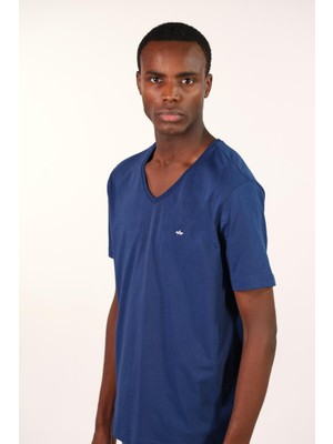 Ar-ma Erkek V Yaka Tişört Baskisiz Basic Regular Fit Penye Süprem Y22364400101
