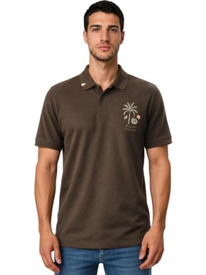 Ar-ma Erkek Polo Yaka Tişört Resim Baskili Regular Fit Çift Toplama Penye Pike Y31374358102
