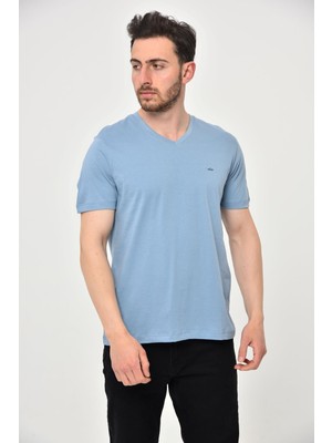 Ar-ma Erkek V Yaka Tişört Baskisiz Basic Regular Fit Penye Süprem Y22364400101