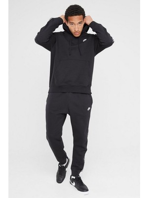 Nike Club Fleece Hoodie Track Suit Kapişonlu Pamuklu Eşofman Takımı Siyah