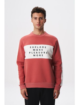 Ar-ma Erkek Bisiklet Yaka Sweatshirt Yazi Baskili Cepsiz Regular Fit Şardonlu Üç İplik K28124602601