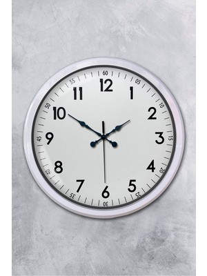 Calais Beyaz Dekoratif Stil 52 cm Metal Duvar Saati