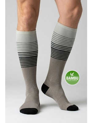 Gowith Bambu Renkli Dikişsiz Diz Boyu 15-20 mm Hg Basınçlı Kompresyon Çorap 3590