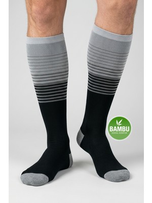 Gowith Bambu Renkli Dikişsiz Diz Boyu 15-20 mm Hg Basınçlı Kompresyon Çorap 3590
