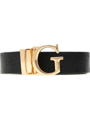 Guess Ella Logolu Ayarlanabilir ve Çift Taraflı Kadın Siyah Kemer BW7861P3430-BBI
