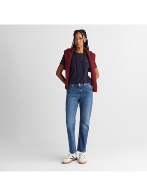 Gant Kadın Mavi Straight Fit Jean Pantolon