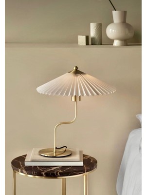 Buiva Exlusive Collection Krem Şapka Tasarım Madame Fico Abajur Eskitme Gold Sarı