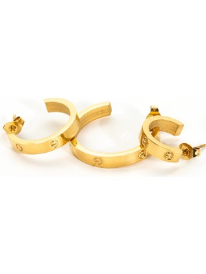 Biem Accessory Biem Düz Model Çelik Halka Küpe