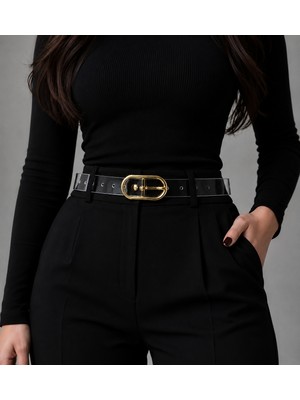DAYMA Şeffaf Kadın Kemer Metal Tokalı Bel Kemeri Günlük ve Şık Kullanım