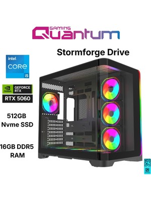 Quantum Gaming Stormforge Drive I5-14400F 16GB Ddr5 512GB Nvme RTX5060 8gb Masaüstü Oyuncu Bilgisayarı