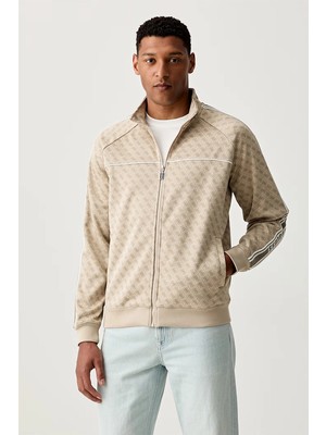 Guess Parimo Dik Yaka Tam Fermuarlı Erkek Çok Renkli Eşofman Üstü Z6YQ16K4620-FJ9O