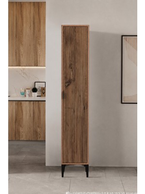 Sarmobi Arden Tek Kapaklı Çok Amaçlı Mutfak/kiler Dolabı 35X190X37 cm Beyaz – Modern Tasarım