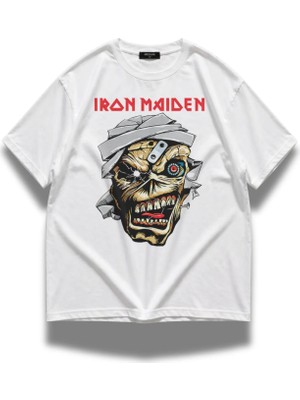 Fuddy Moda  Rock Music Band Iron Maiden Baskılı T-Shirt, Rock-Metal Müzik Baskılı Tişört