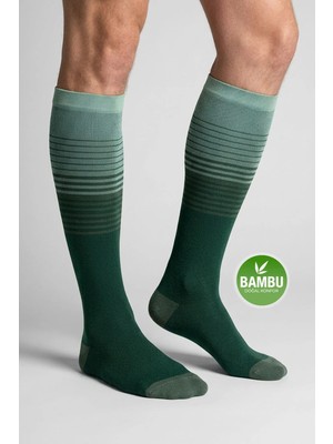 Gowith Bambu Renkli Dikişsiz Diz Boyu 15-20 mm Hg Basınçlı Kompresyon Çorap 3590