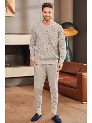 By Mecit Pijama By Mecit 2757 Gri Yazlık Büyük Beden Erkek Pijama Takımı